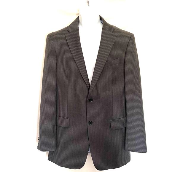 Y2K Tommy Hilfiger Wool Pinstripe Mens Blazer 40L Preppy Ivy 2 Button Academia - Picture 14 of 14